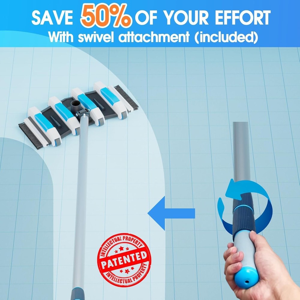 Enhanced Pool Vacuum Head with 4LB-Upgrade Direction-Control (Blue)