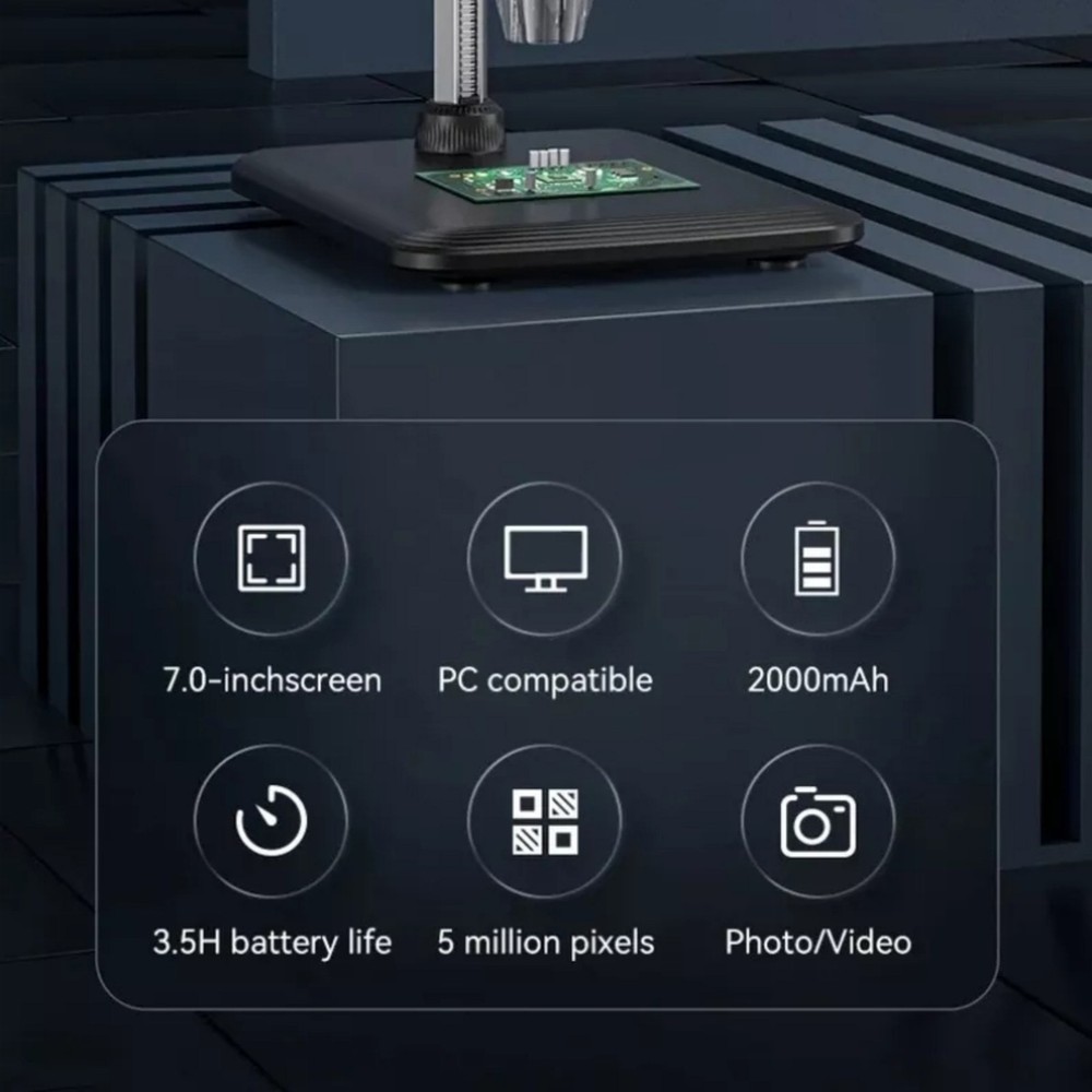 1200X 1080P 7 "IPS Screen Video Focusing Digital Microscope Camera Tool