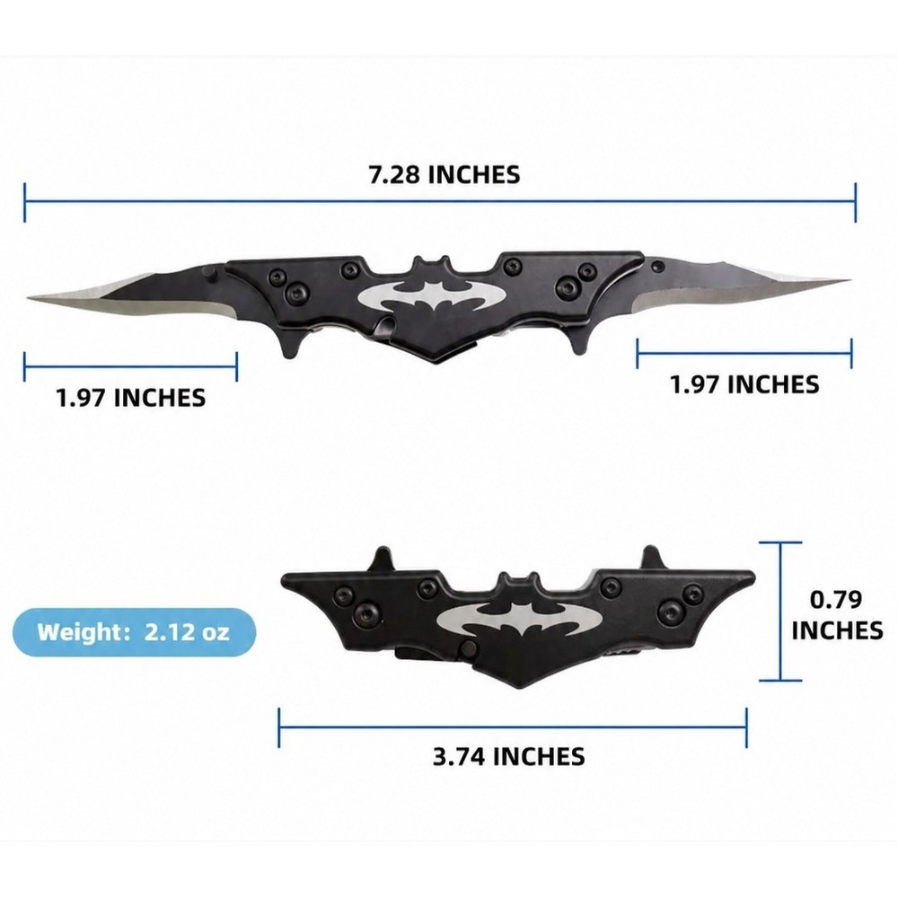 Batman Style Dual Blade Folding Pocket Knife