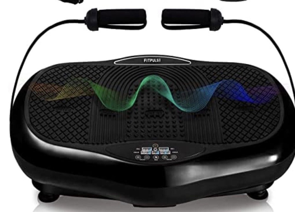 FITPULSE Premium Vibration Plate Exercise Machine with Resistance Bands Loop ...