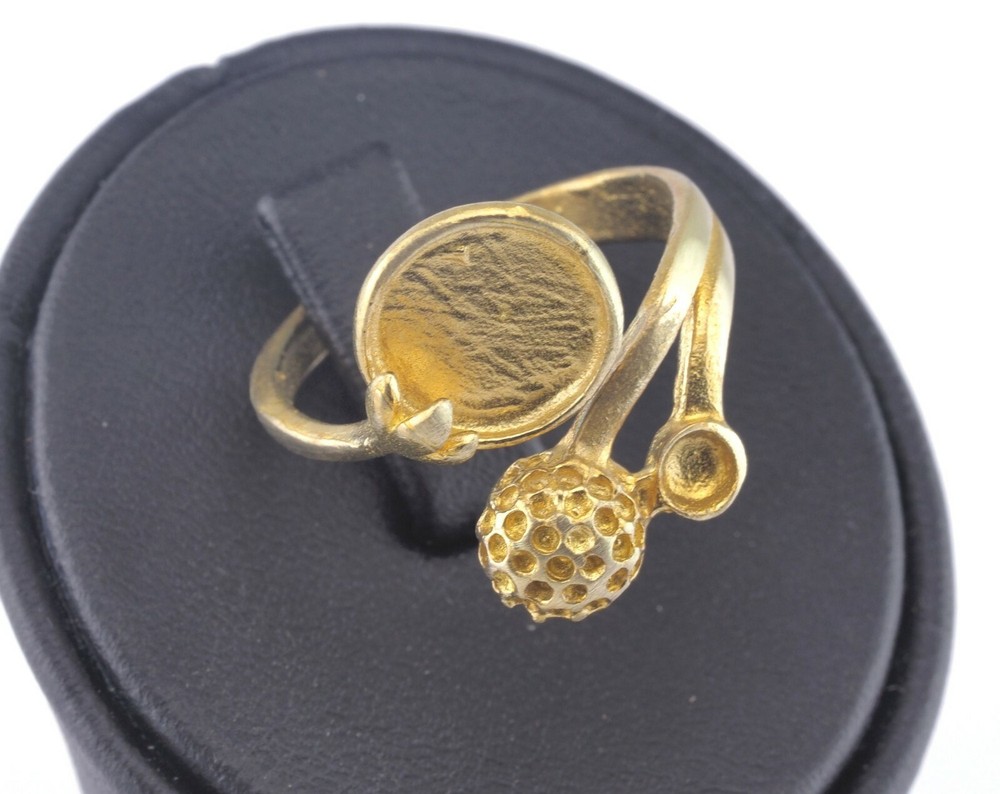 Adjustable Ring Bezel - Raw brass (19mm 9US inner size - Adjustable ) OZ2849
