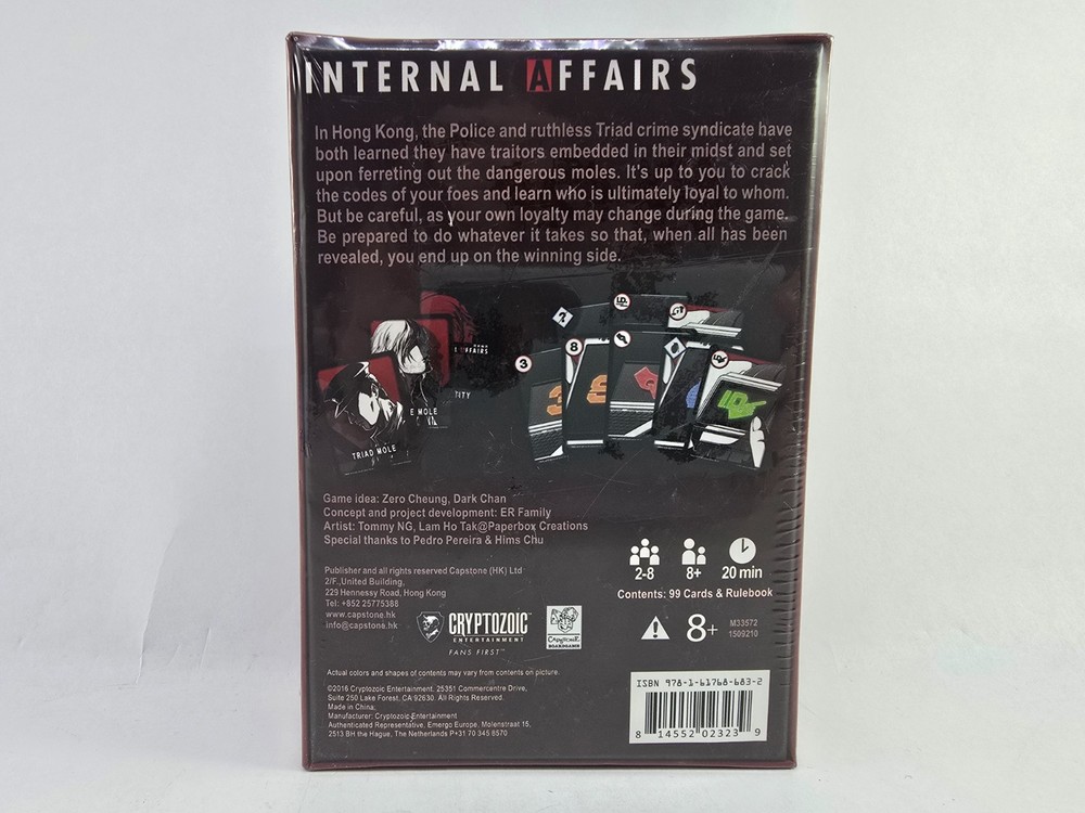 Internal Affairs Board Game (2016, Cryptozoic Entertainment)