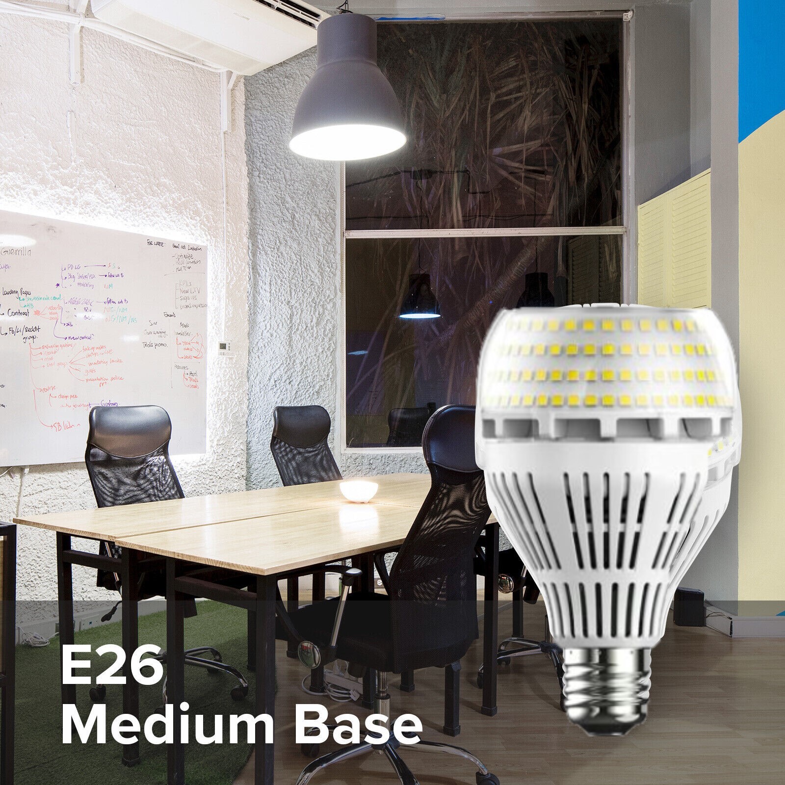 27W 2 Pack LED Light Bulb 250W Equivalent 4000lm A21 5000K Daylight Ceramic Lamp