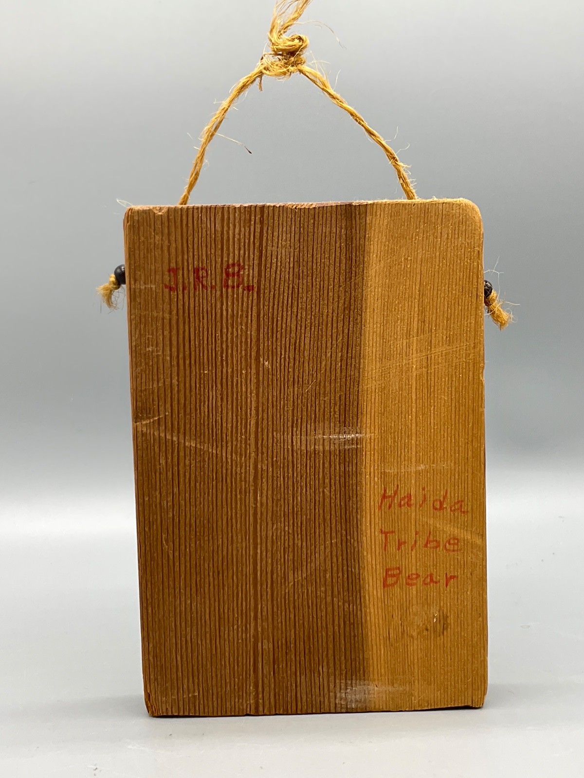 HAIDA Tribe Bear Wood Wall Plaque Hanging Hand Painted J.R.B. Alaska Vintage