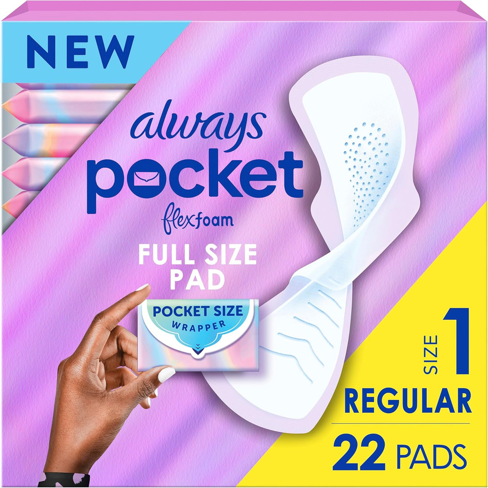 Pocket Flexfoam Pads, Size 1, Regular, with Wings, 22 Count