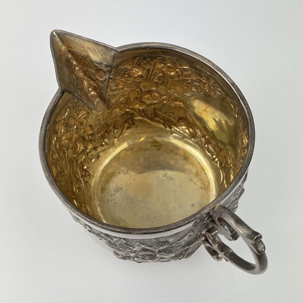 Antique Solid Silver Rose Clover Thistle Jug & Bowl Goldsmiths & Silversmiths
