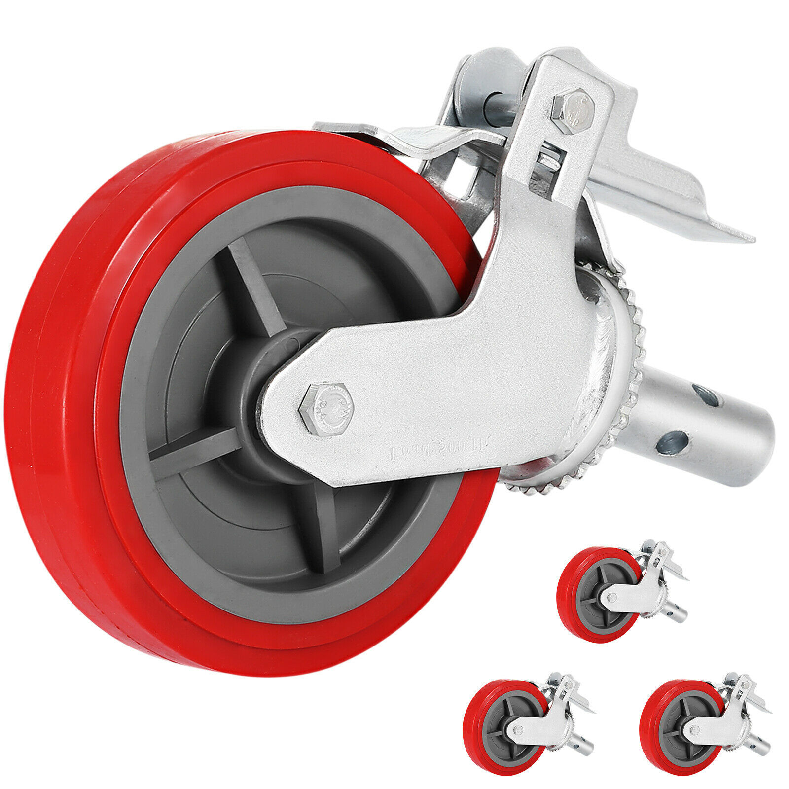 Scaffold Scaffolding Casters 8" x 2" Set of 4 Locking Polyurethane Wheel Swivel