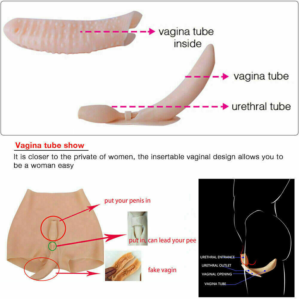 1xSilicone Crossdresser Panty Hip Shaping Pant Fake Vagina Panties Enhancer Pa7B