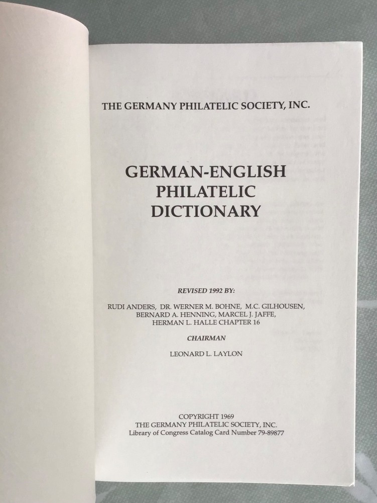 German -English Philatelic Dictionary