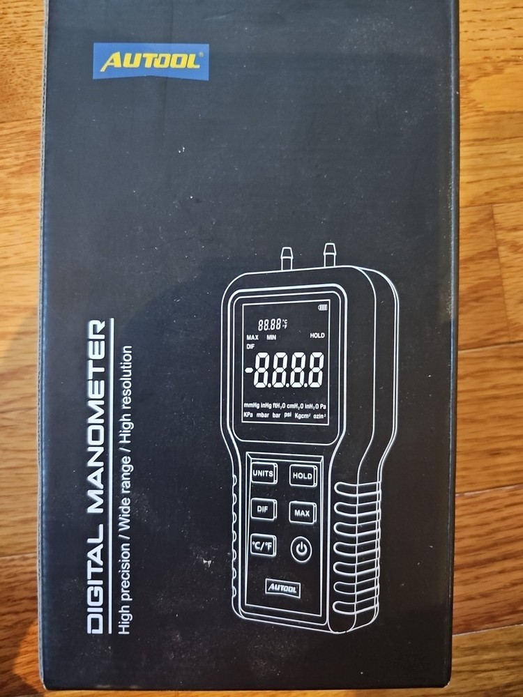 Digital Manometer Test Dual Input Differential Manometer HVAC Gas Pressure Test