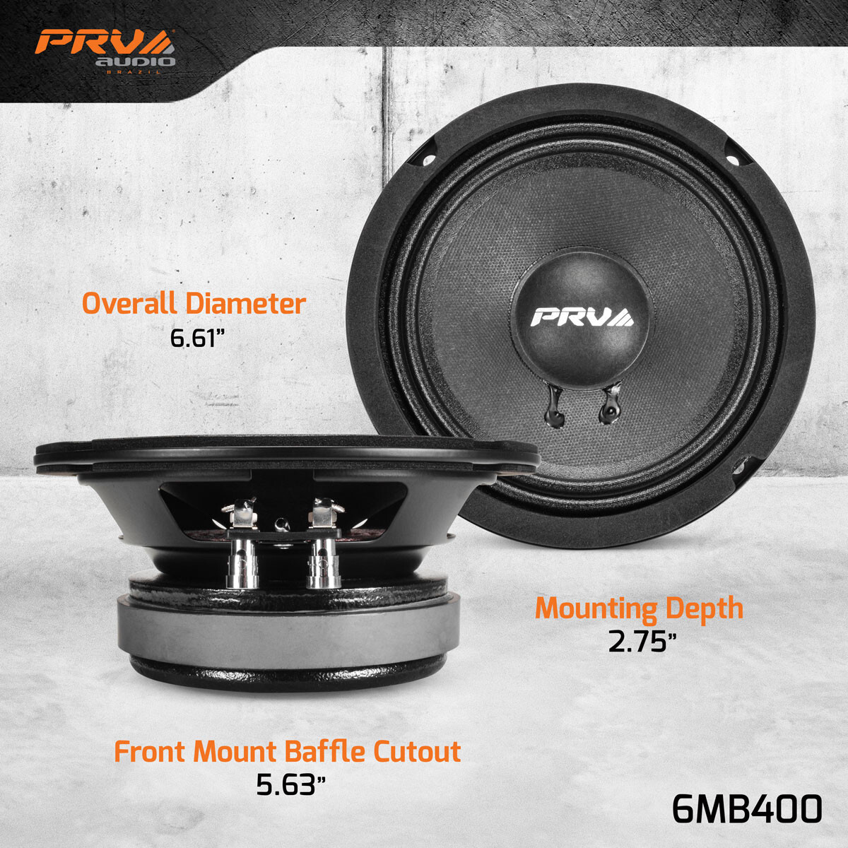 4x PRV Audio 6MB400 Midbass Pro Audio 6.5' Speakers 8 Ohm 6MB PRO 1600 Watts