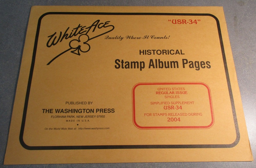 WHITEACE USR-34 HISTORICAL STAMP ALBUM PAGES STAMPS RELEASED 2004 W/FREE SHP.