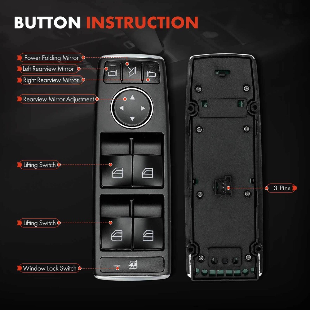 Front Driver Side Power Window Switch for Tesla Model S 2012-2020 Model X 16-20