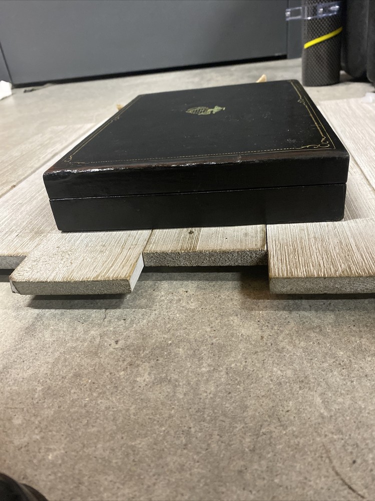 Vintage USMC Black Lock Box Ribbon Box