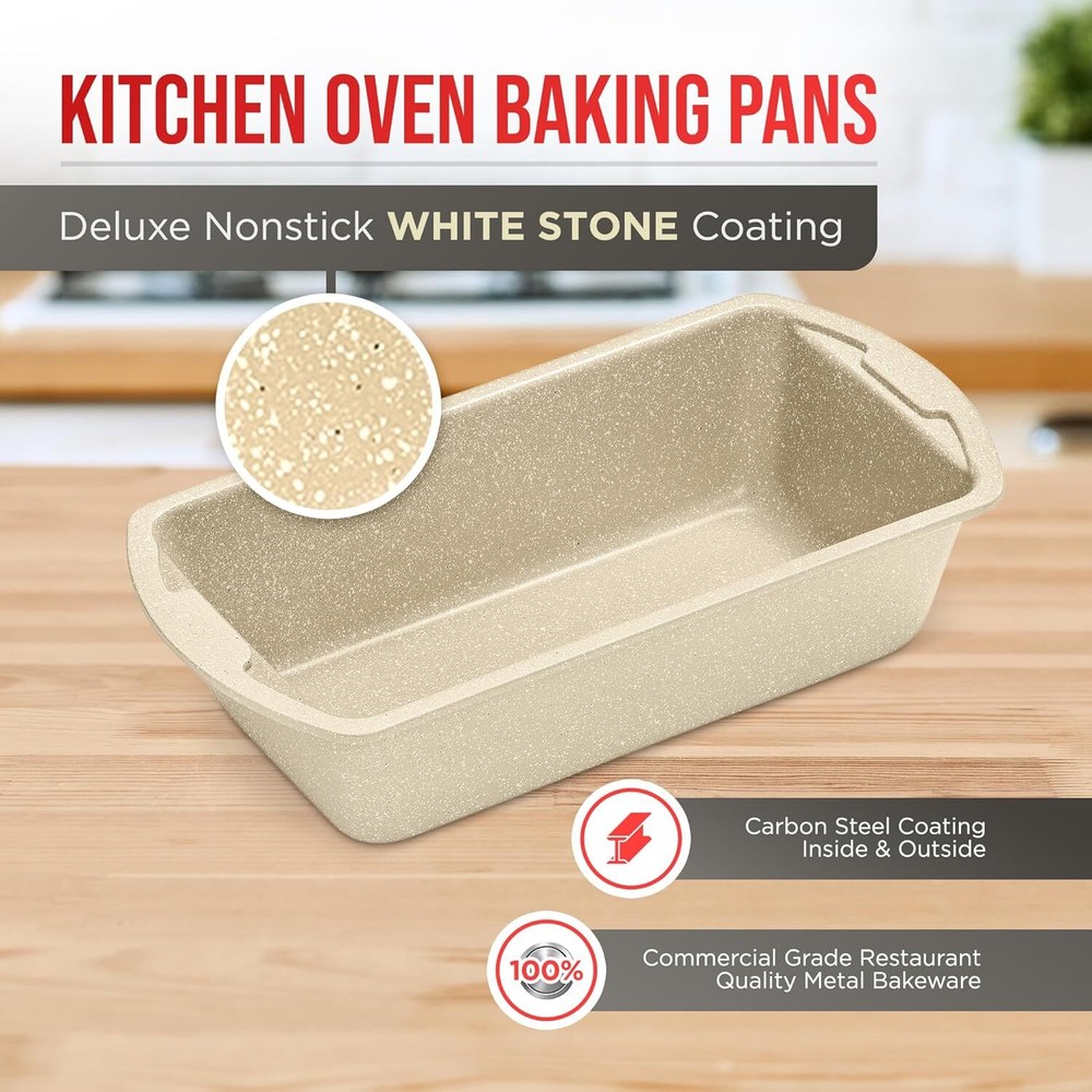 Bakken Swiss - Bakeware Set – 6 Piece – Stackable, 6 Set, White Marble
