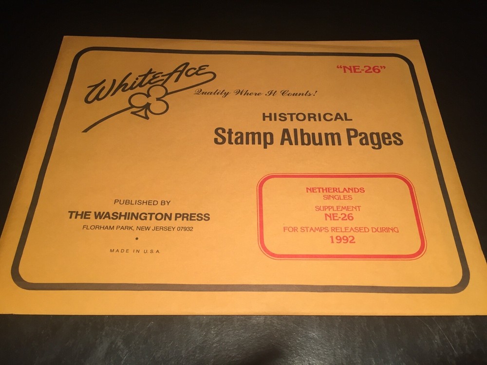 White Ace Stamp Album Supplement Pages - Netherlands- NE-26 - 1992