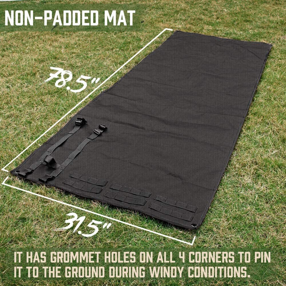 Tactical Shooting Mat Molle Non-Padded Shooting Mat Prone Roll-up Shooter Mats