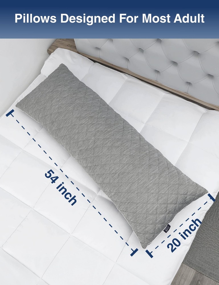 Adjustable Body Pillow, Ergonomic Design For Back Pain, White