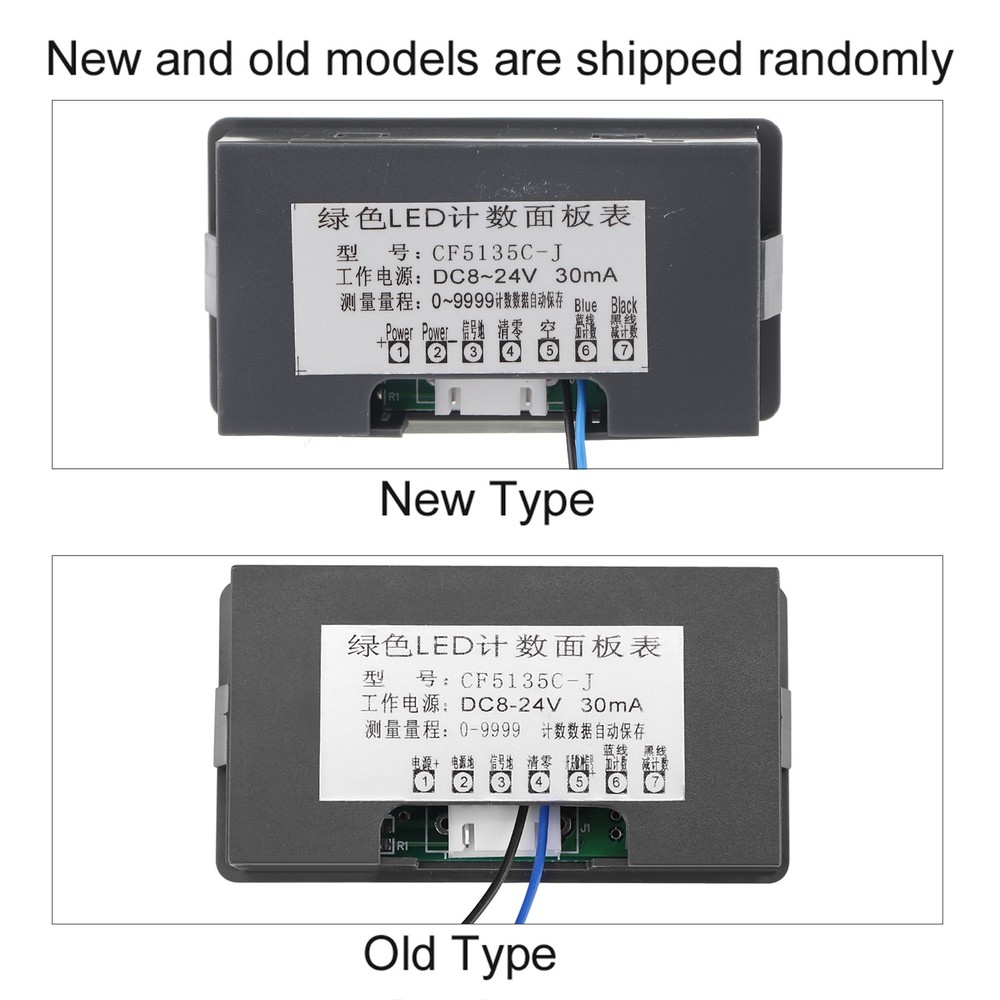 Green DC LED Digital Display 4 Digit 0-9999 Up/Down Plus/Minus Panel WT