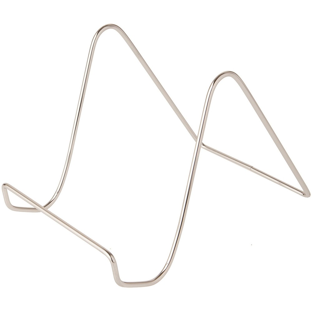 Bard's Plain Silver Wire Easel Stand, 6" H x 5.5" W x 8" D