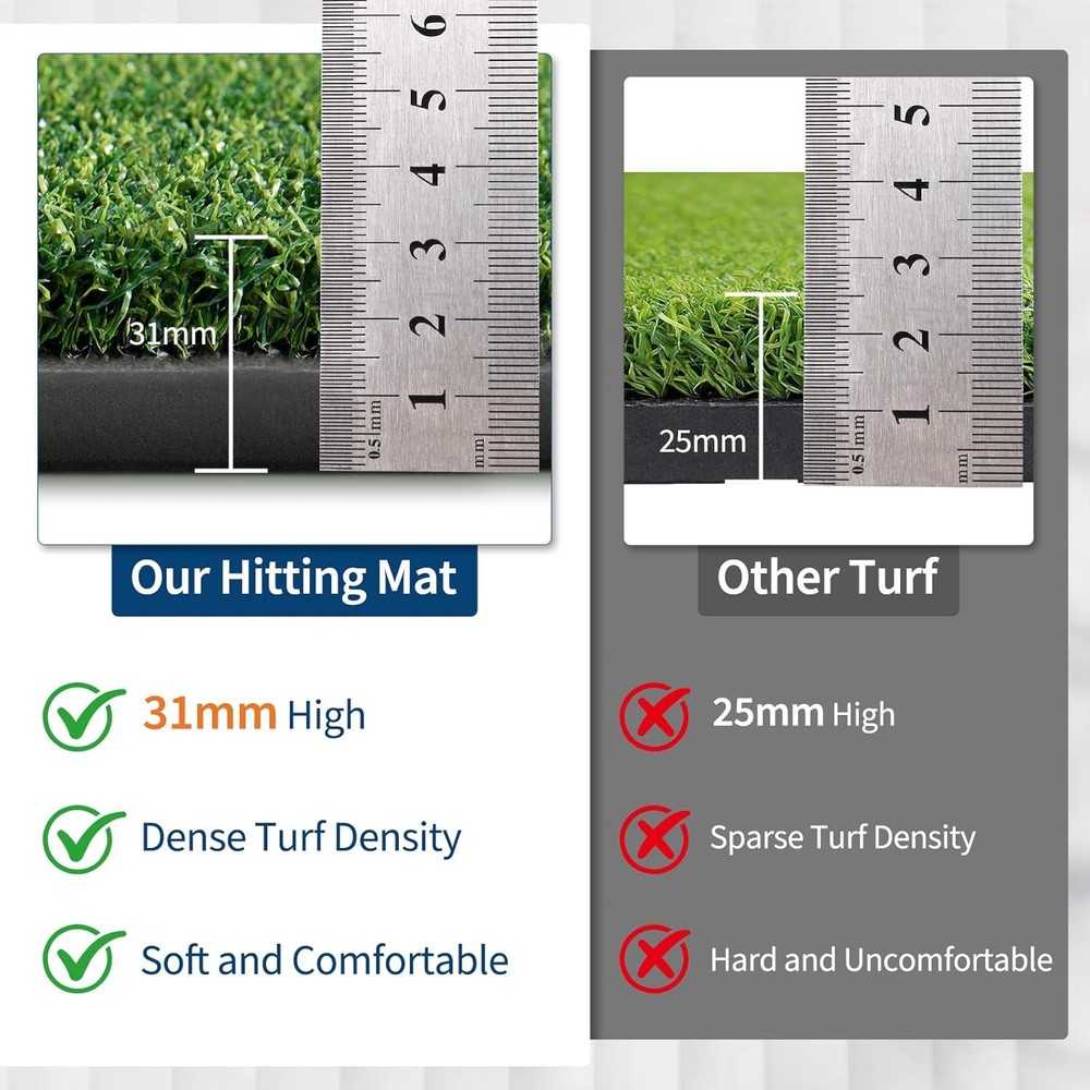 5 x 5 Golf Hitting Mat Premium Turf for Realistic Practice Experience
