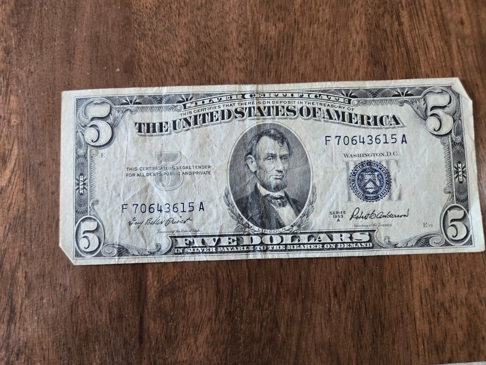 Two $5 Silver Certificates - 1934C and 1953A