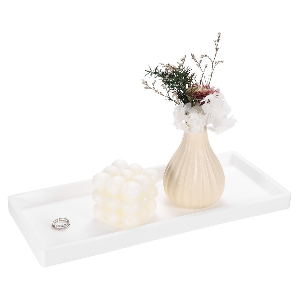 Silicone bath tray 30x12cm, rectangular toilet tray white