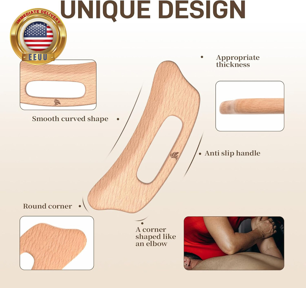 Wood Massage Tool (Gua Sha Board 2) ⭐️⭐️⭐️⭐️⭐️