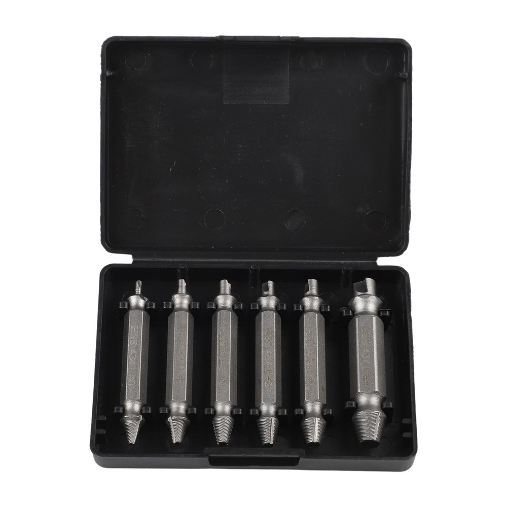 6PCS Screw Extractor Out Drill Bits Tool Set Broken Bolts Remover Protable