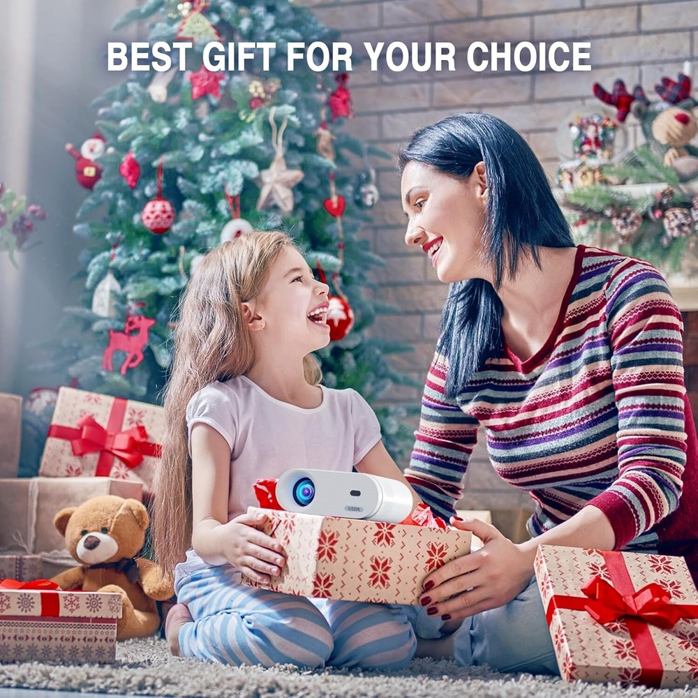 Compact 1080P Projector - Portable Multimedia Experience with Built-in Speaker