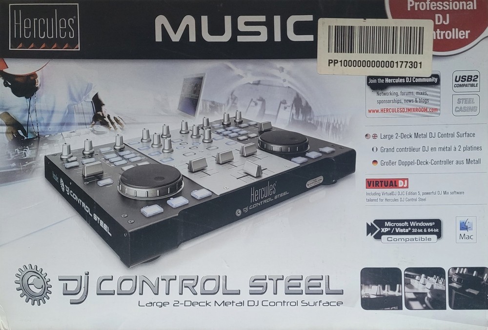 Hercules DJ Control Steel Double Deck Controller USB Mixer Steel Casing Software