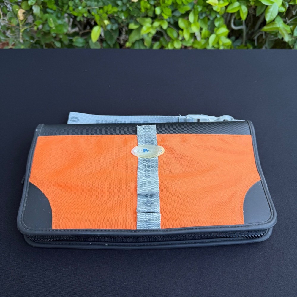cdProjects CD DVD Storage Case 24 Binder Orange Grey Zip Media Organizer Wallet