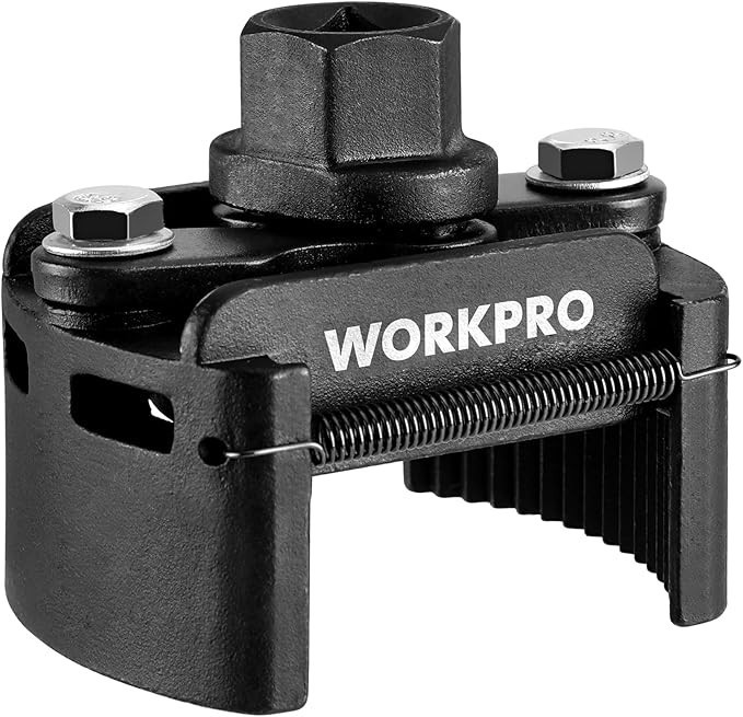 WORKPRO Universal Oil Filter Wrench Adjustable w/Auto-Clamp Spring Removal Tools