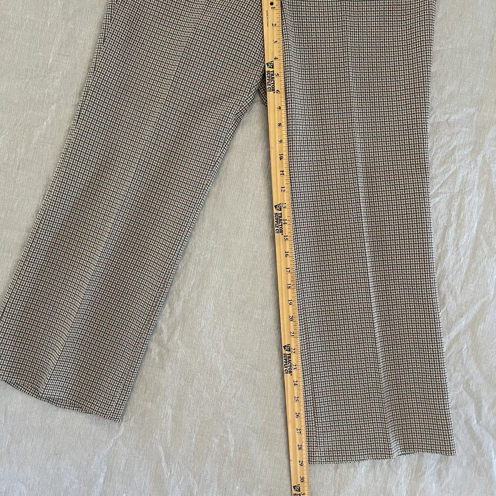 VTG 70s Farah Polyester Pants High Waist Wide Leg Retro Disco Mens Size 34x29