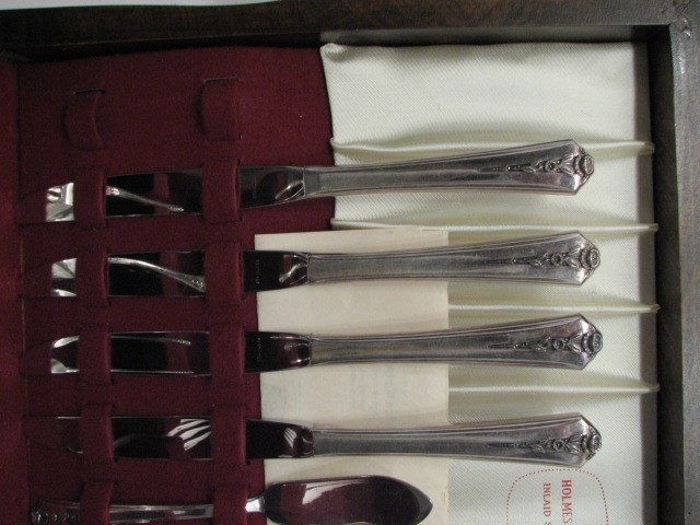 HOMES & EDWARDS SPRING GARDEN SILVER PLATE FLATWARE 55 PC SET