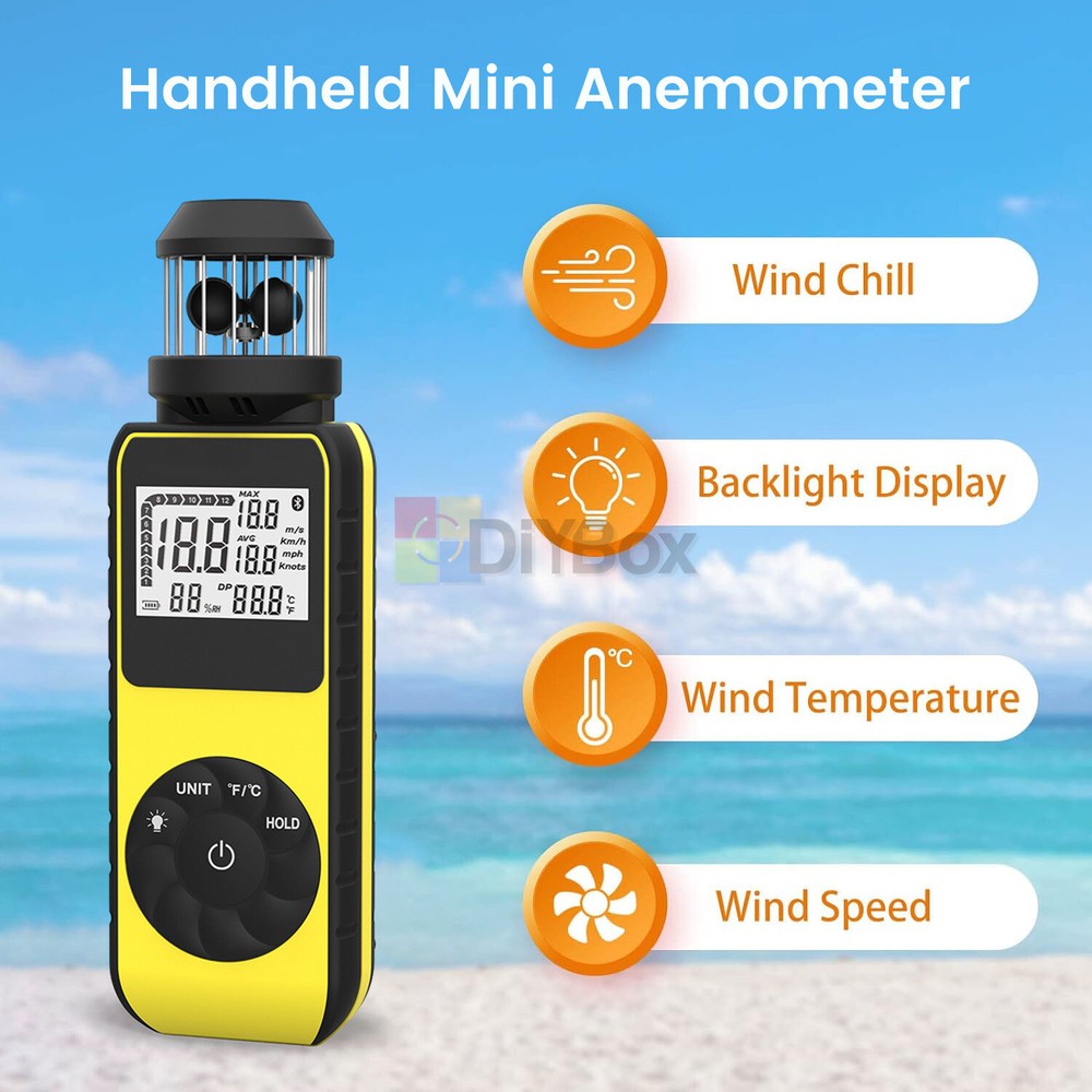Digital Cup Anemometer 360° Rotation Handheld Anemometer Wind Speed Temperature