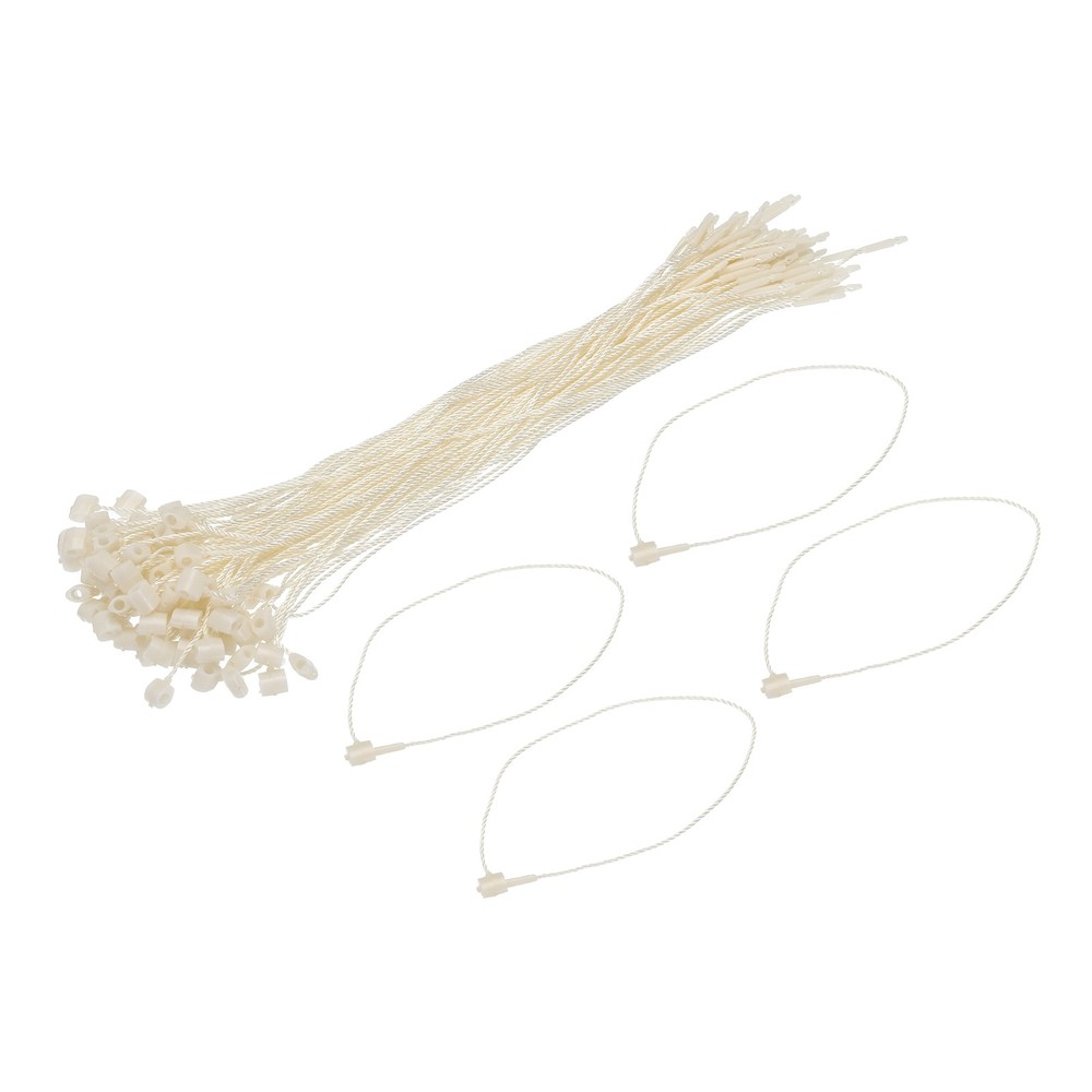 Polyester Rope Hang Tag String Snap Lock 190mm,1mm 100 Pcs,White