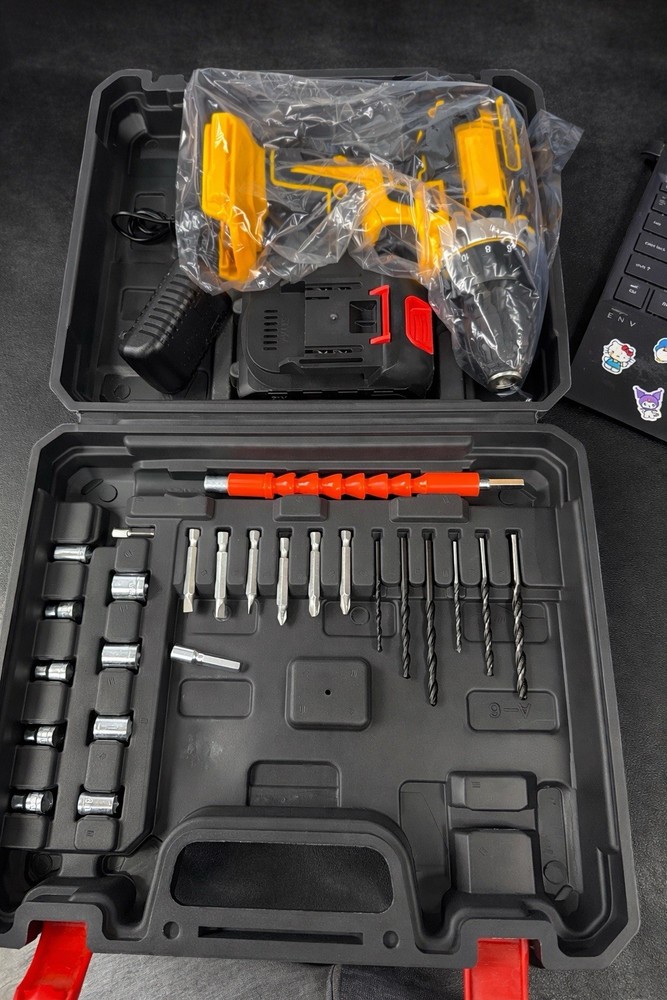 Cordless Drill Driver Kit w/ Battery, Charger & Bits – Complete Tool Set