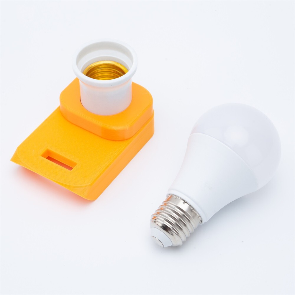 LED Work Light Portable E27 Bulb Lamp For Dewalt 20V Lithium-ion Battery Powered