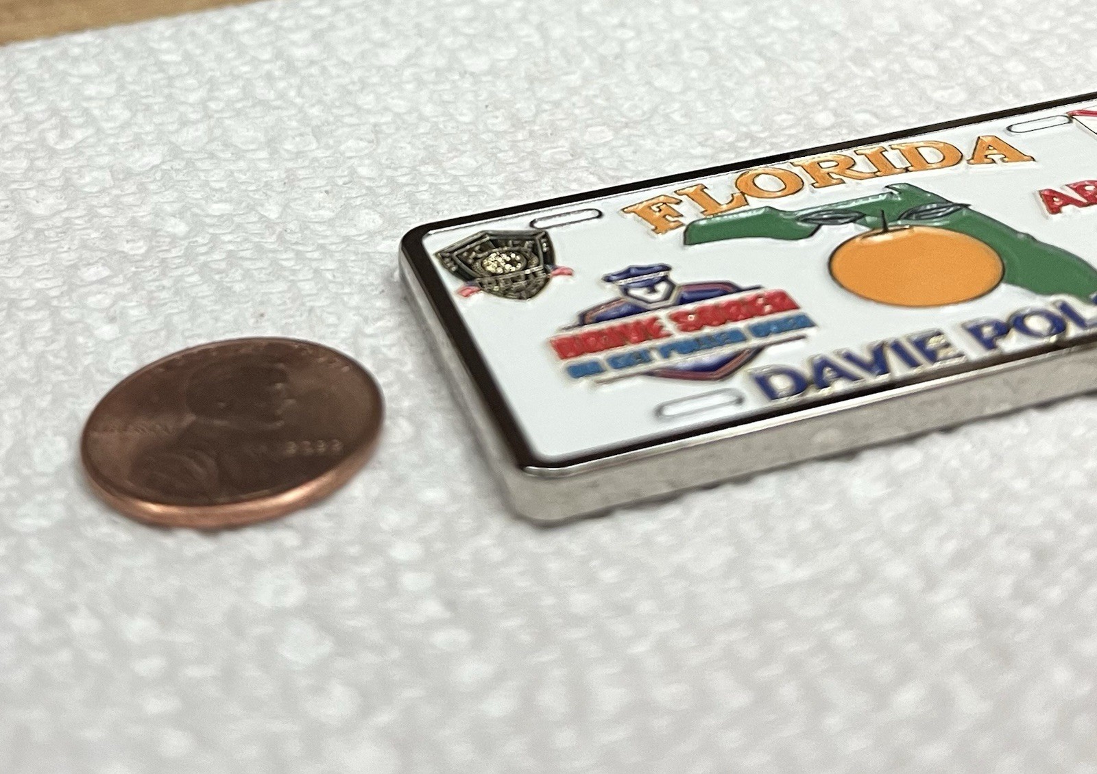 Police Challenge Coin Florida License Plate