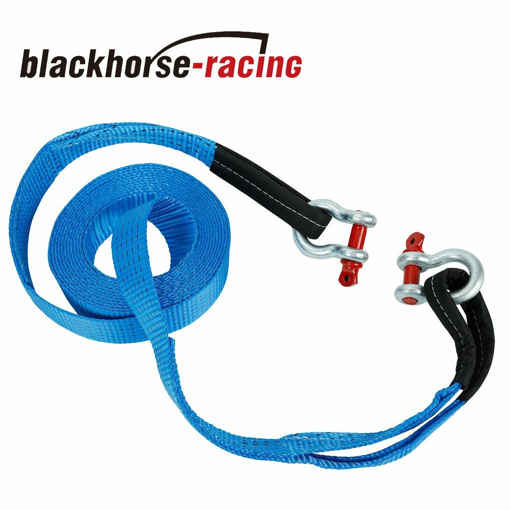 2" 20Ft Heavy Duty Tow Strap 20000 LB Capacity +D-Ring Hook