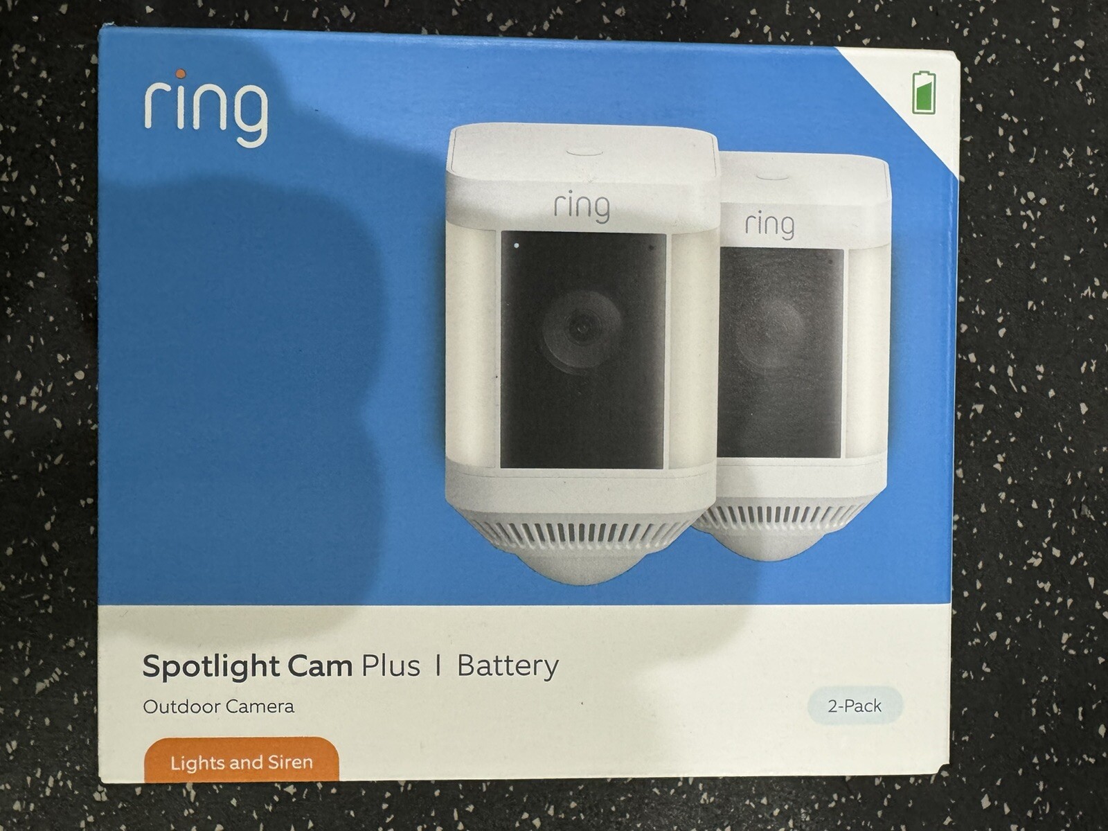 Ring Spotlight Cam Plus Camera Indoor/Outdoor Wireless Pack of 2 Battery New!!!!