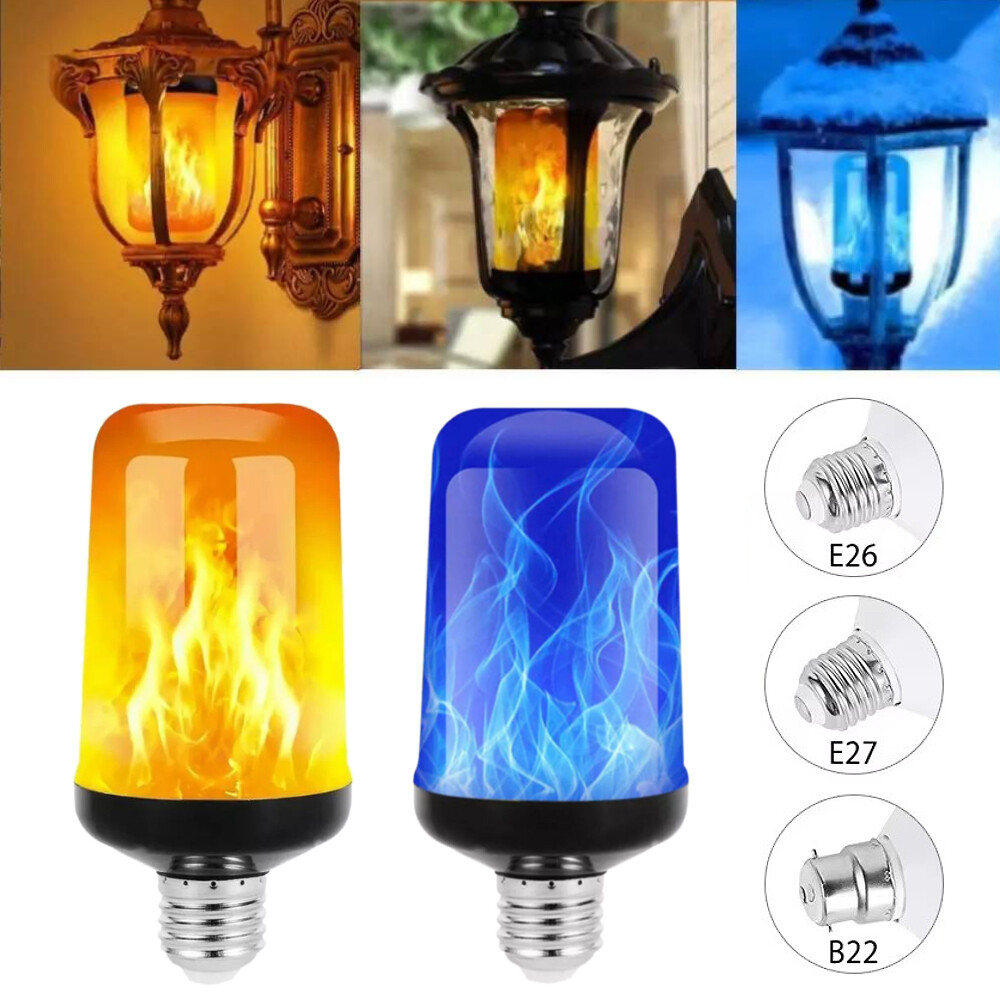 4 Modes E26 / E27 / B22 LED Fire Flicker Flame Light Simulated Burning Lamp Bulb