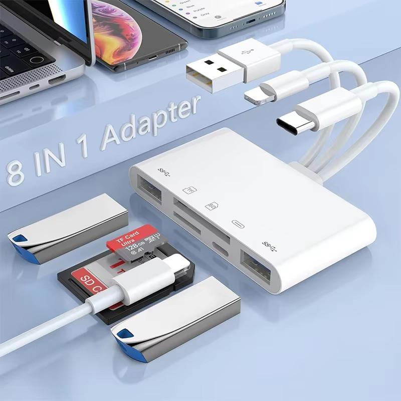 5 in 1 Memory Card Reader USB 3.0 OTG Adapter SD Card Reader For iPhone/iPad