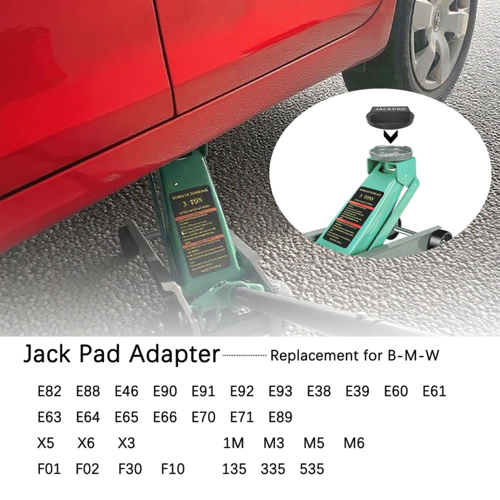 2 PCS Black Jack Pad Adapter Aluminium Replacement Fits BMW E82 E46 E90 E38