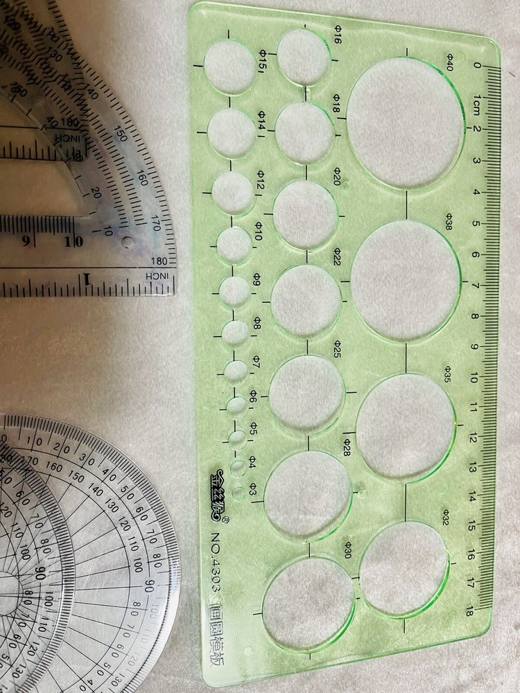 Plastic Protractors Set 7 PCs