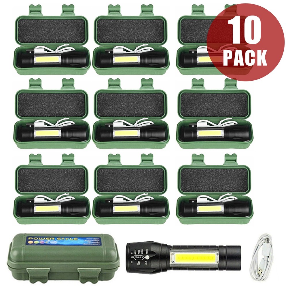 990000LM LED Flashlight Super Bright Torch USB Rechargeable Tactical Flash Light