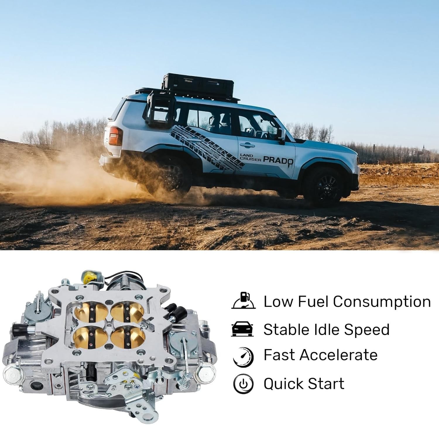 For Holley Quickfuel Brawler 750 CFM Double Pumper 4 Barrel Carburetor E-Choke