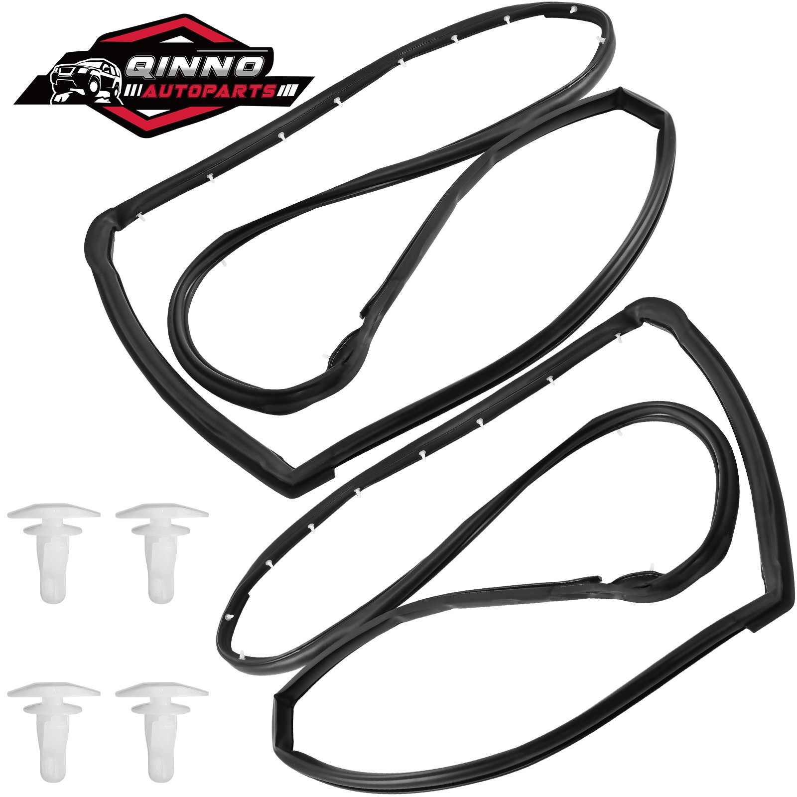 2x Front Driver & Passenger Full Door Weatherstrip Seals for Jeep Wrangler 97-06