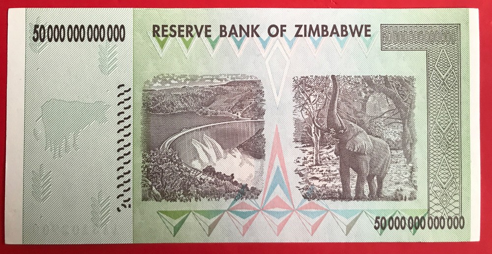 ZIMBABWE 50 Trillion Dollar Banknote. Authentic UV checked. P90 AA preffix.